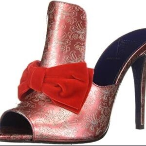 Valentina rangoni pink red bow mules